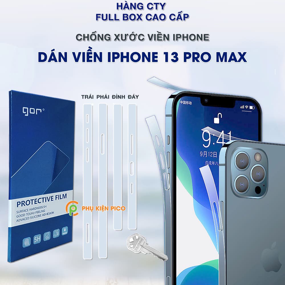 Dán viền Iphone 13 Pro Max trong suốt PPF tự phục hồi vết xước chính hãng Gor