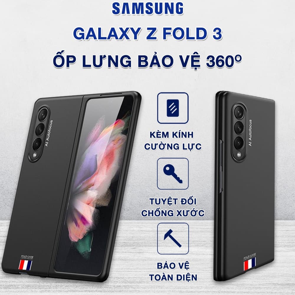 Ốp lưng Samsung Galaxy Z Fold 3 chống sốc có kính cường lực