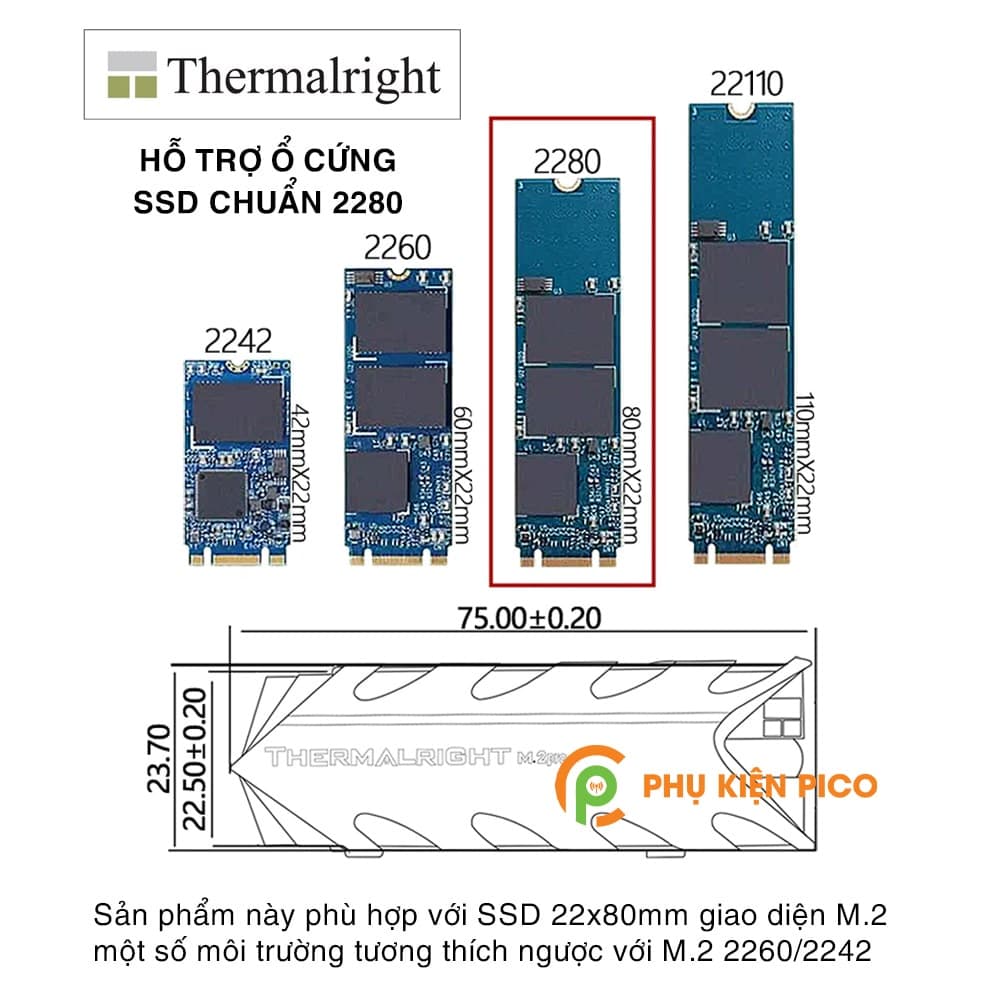 Tản nhiệt SSD Thermalright M.2 2280 Pro tản nhiệt chính hãng Thermalright - 9