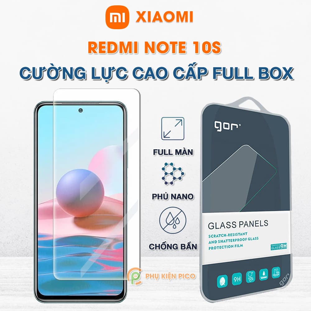 Kính cường lực Xiaomi Redmi Note 10s full màn hình chính hãng Gor