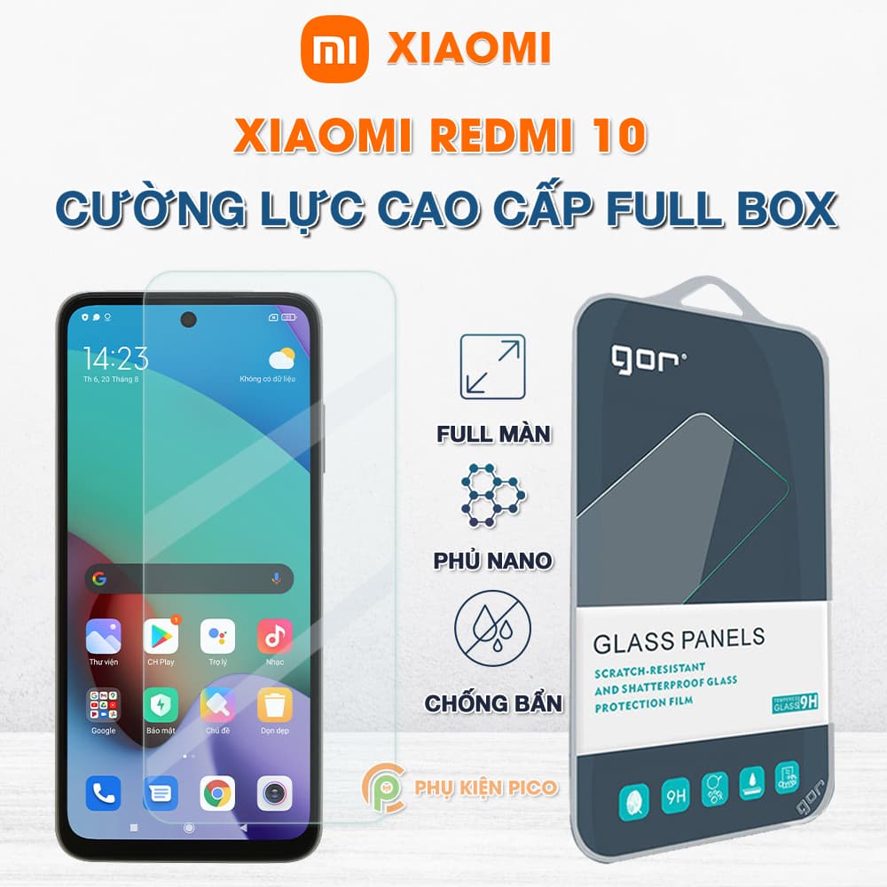 Kính cường lực Xiaomi Redmi 10 full màn hình chính hãng Gor