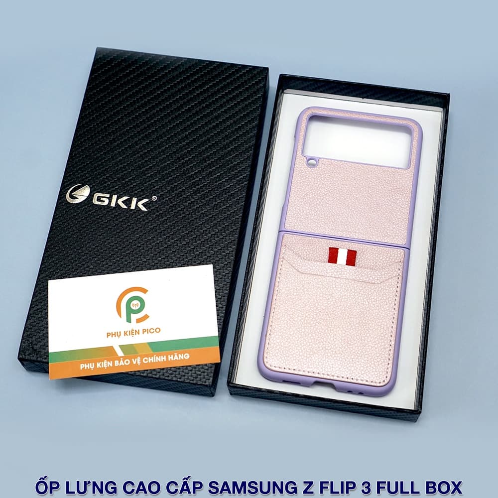 Ốp lưng Samsung Galaxy Z Flip 3 Cao cấp có kính cường lực kèm ví thông minh - 2