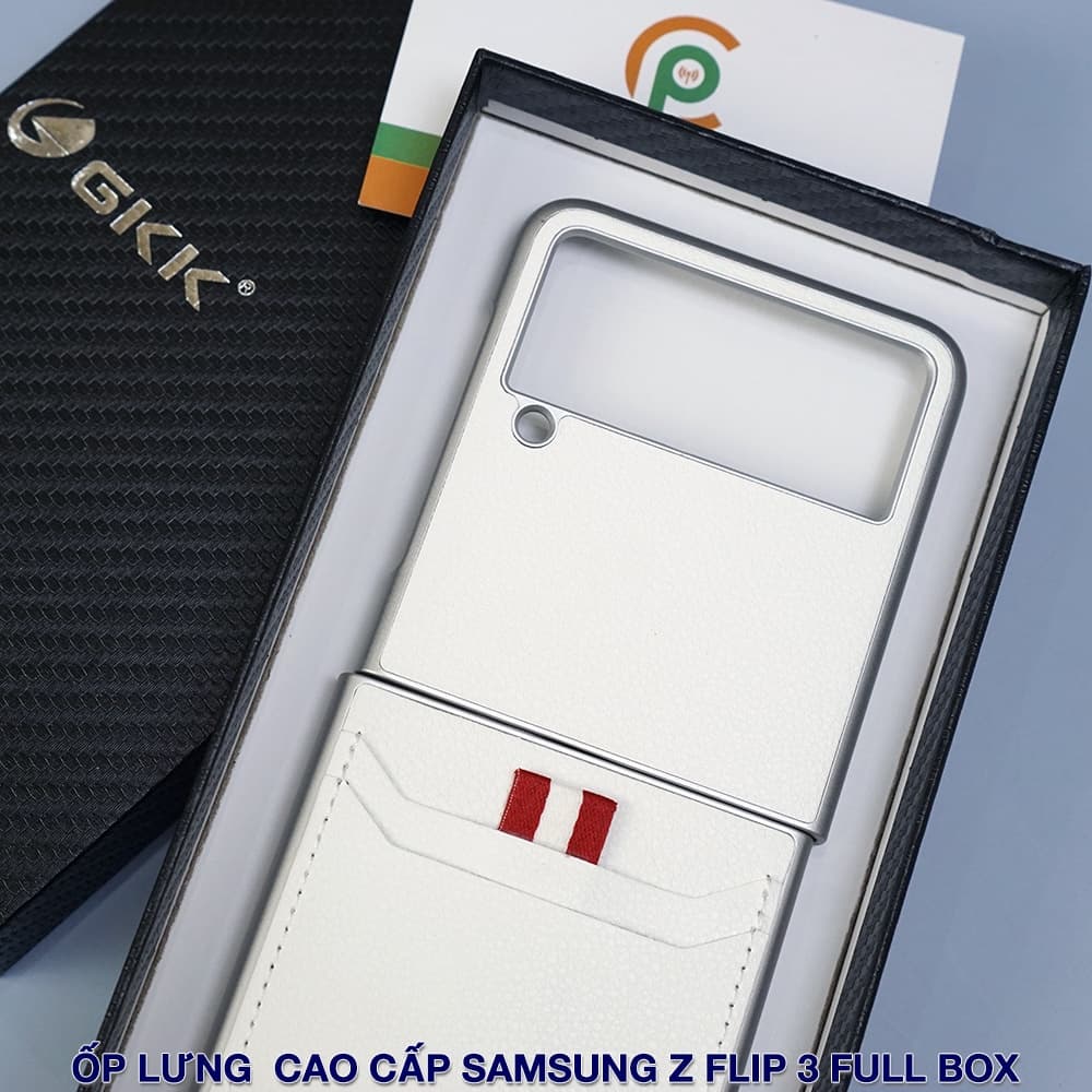 Ốp lưng Samsung Galaxy Z Flip 3 Cao cấp có kính cường lực kèm ví thông minh - 7