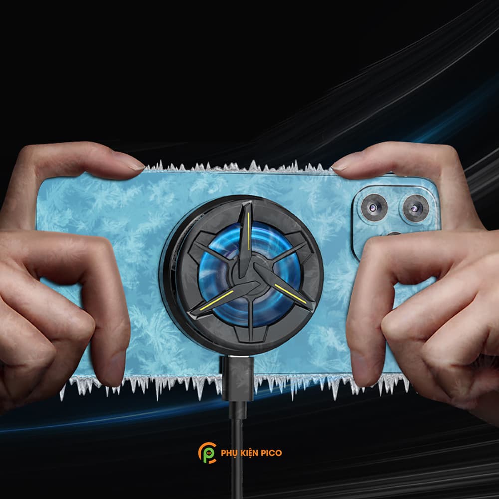 Quạt tản nhiệt điện thoại Memo CX01 tản nhiệt sò lạnh đế nam châm từ tính, leb RGB - 5