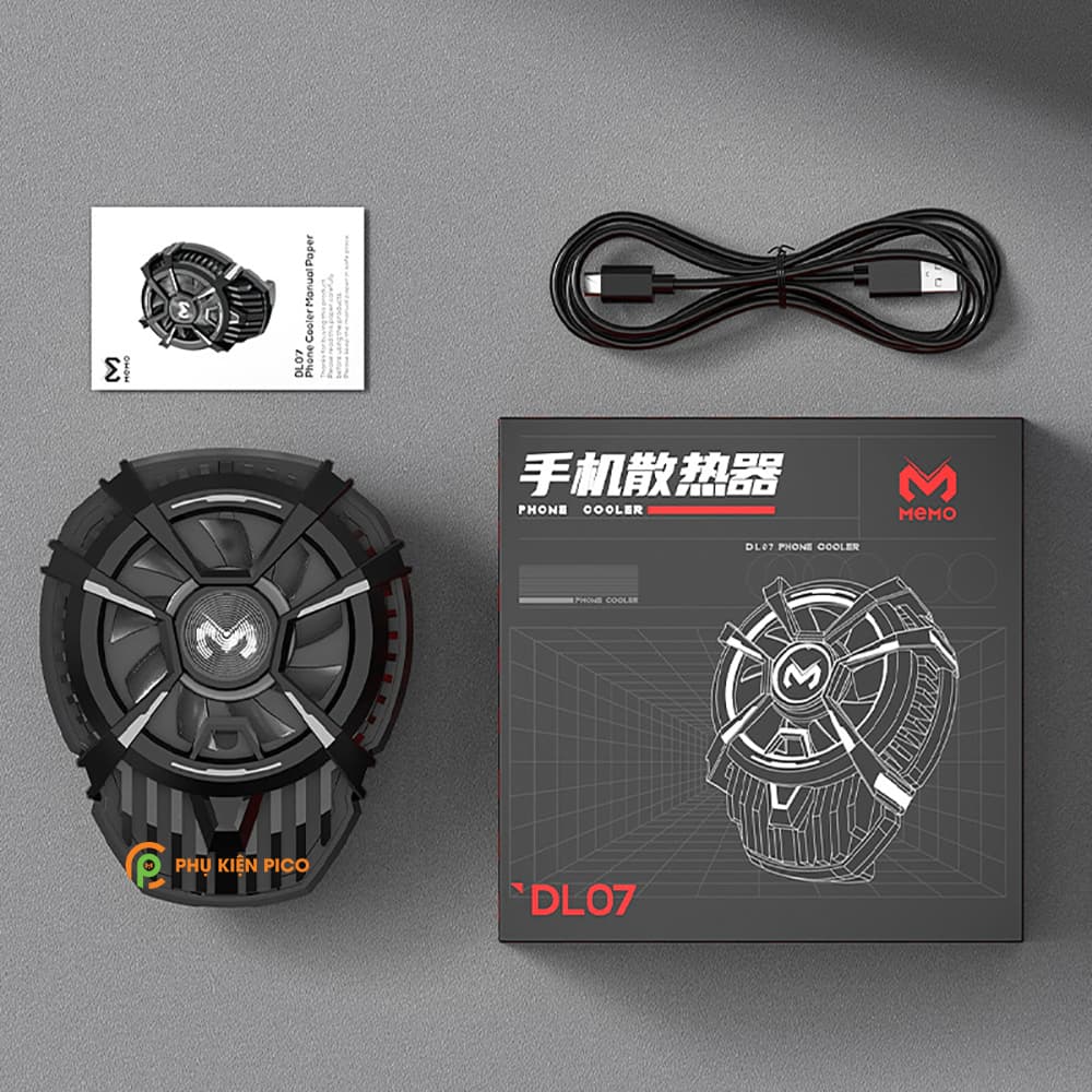 Quạt tản nhiệt điện thoại Memo DL07 tản nhiệt gaming sò lạnh siêu mát, LED RGB - 2