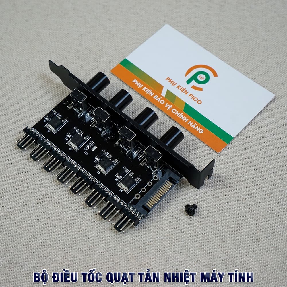 Bộ điều chỉnh tốc độ quạt Fan Case - Bộ điều tốc quạt PC máy tính PWM 8 cổng 4 pin 3 pin PCI - 4