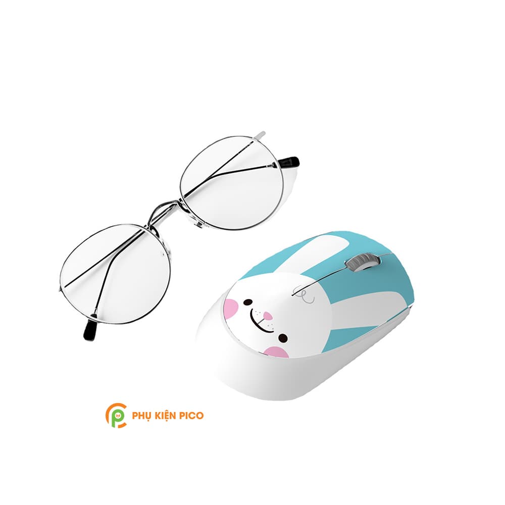 Chuột không dây hồng Wireless - Chuột máy tính không dây dễ thương cute hình thú đối thủ của Logitech - 5