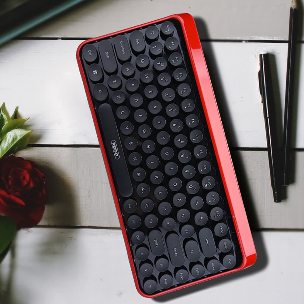 Bộ bàn phím Chuột máy tính không dây Wireless hồng dễ thương Remax đối thủ của Logitech - 4