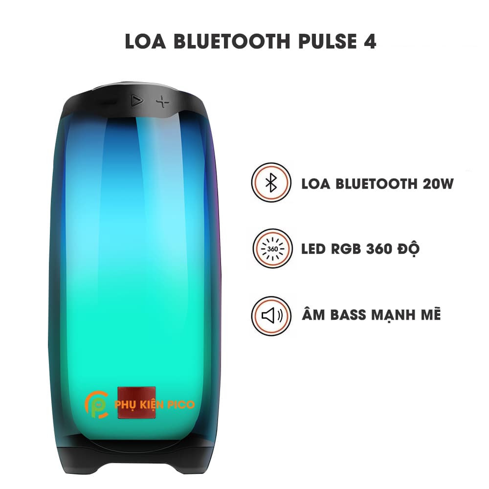 Loa di động bluetooth JBL Pulse 4 20W đèn led 360 độ