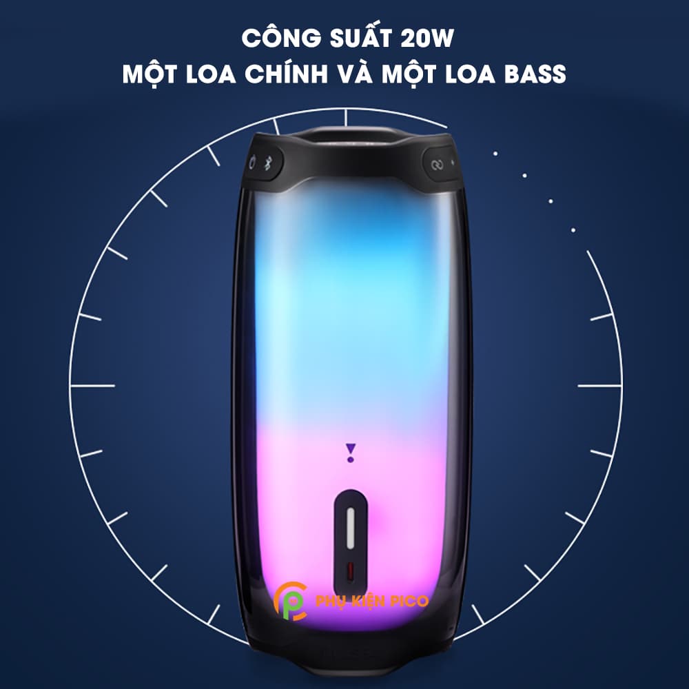 Loa di động bluetooth JBL Pulse 4 20W đèn led 360 độ - 4