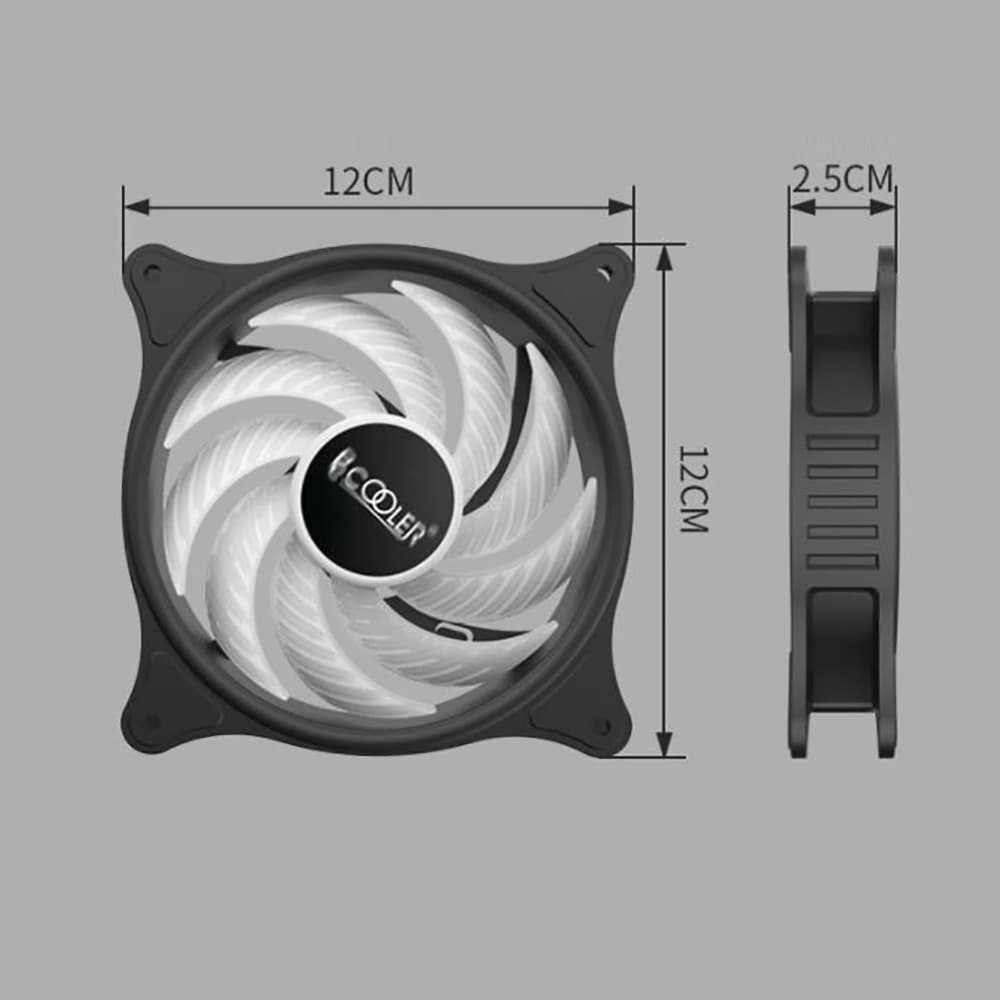 Quạt tản nhiệt PC Cooler S RGB Fan case 12cm Fan case máy tính PWM 3 Pin - 5