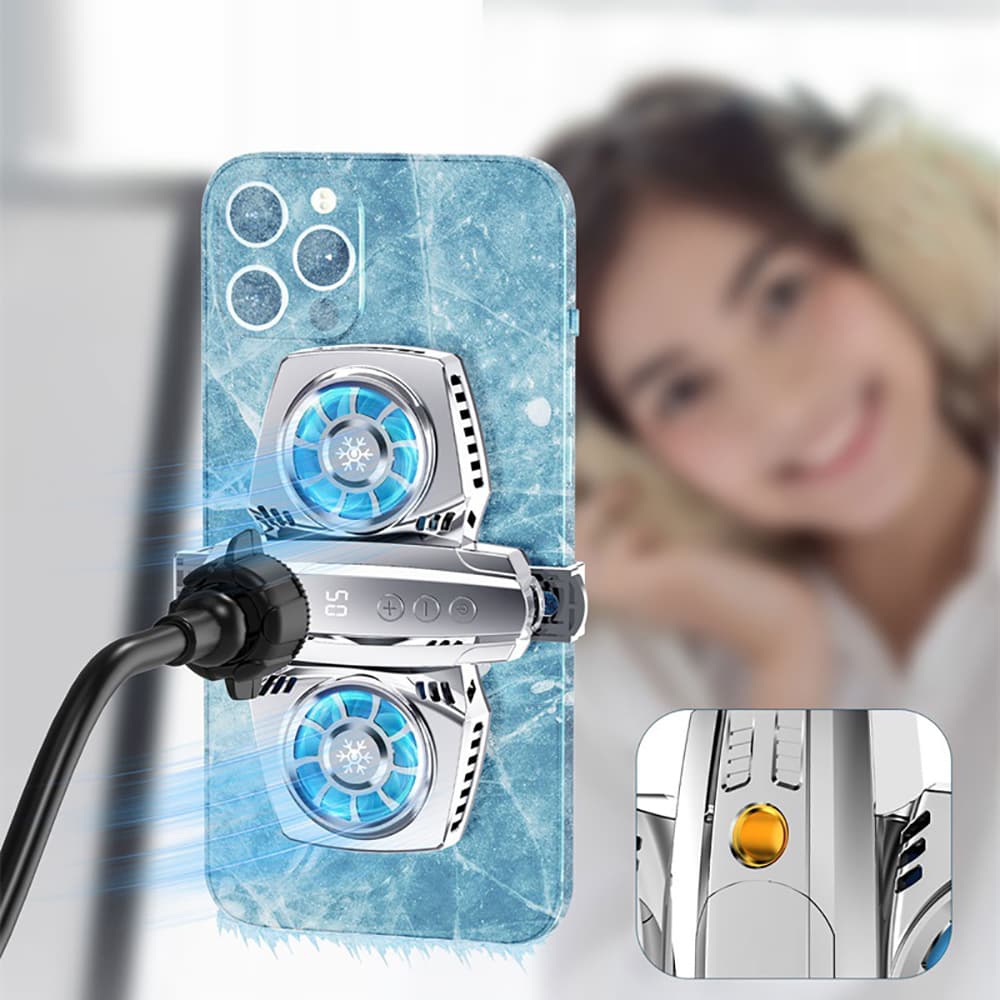Quạt tản nhiệt điện thoại sò lạnh K4 Pro 2 sò lạnh - Quạt tản nhiệt điện thoại 2 quạt kép livestream tiktok - 10