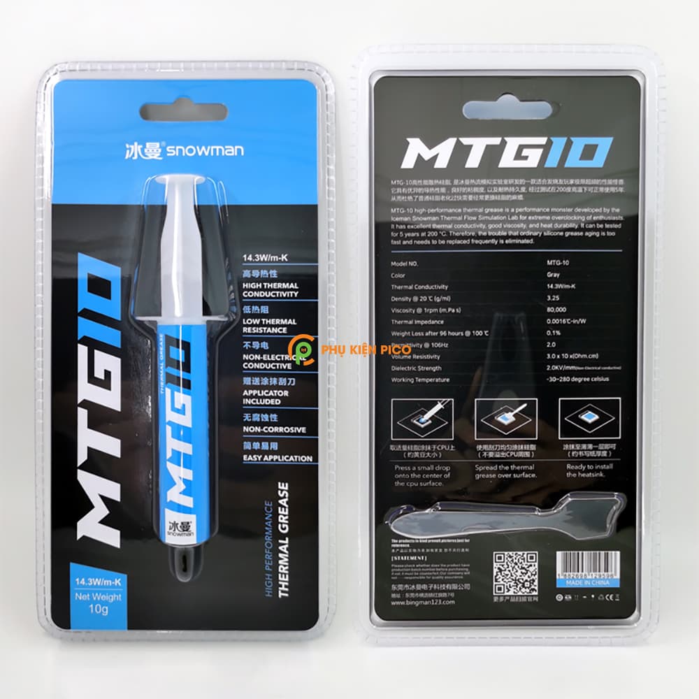 Keo tản nhiệt CPU 14.3W/mK Snowman MTG10 kem tản nhiệt máy tính laptop - 2