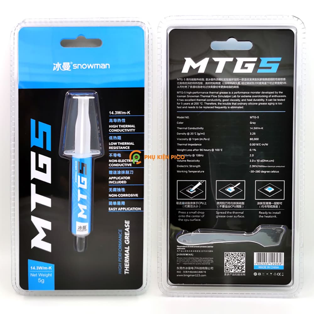 Keo tản nhiệt CPU 14.3W/mK Snowman MTG5 kem tản nhiệt máy tính laptop - 2