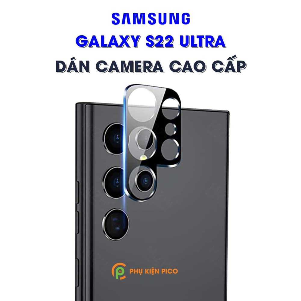 Dán camera Samsung Galaxy S22 Ultra thấu kính nổi 3D độ cứng 9H trong suốt