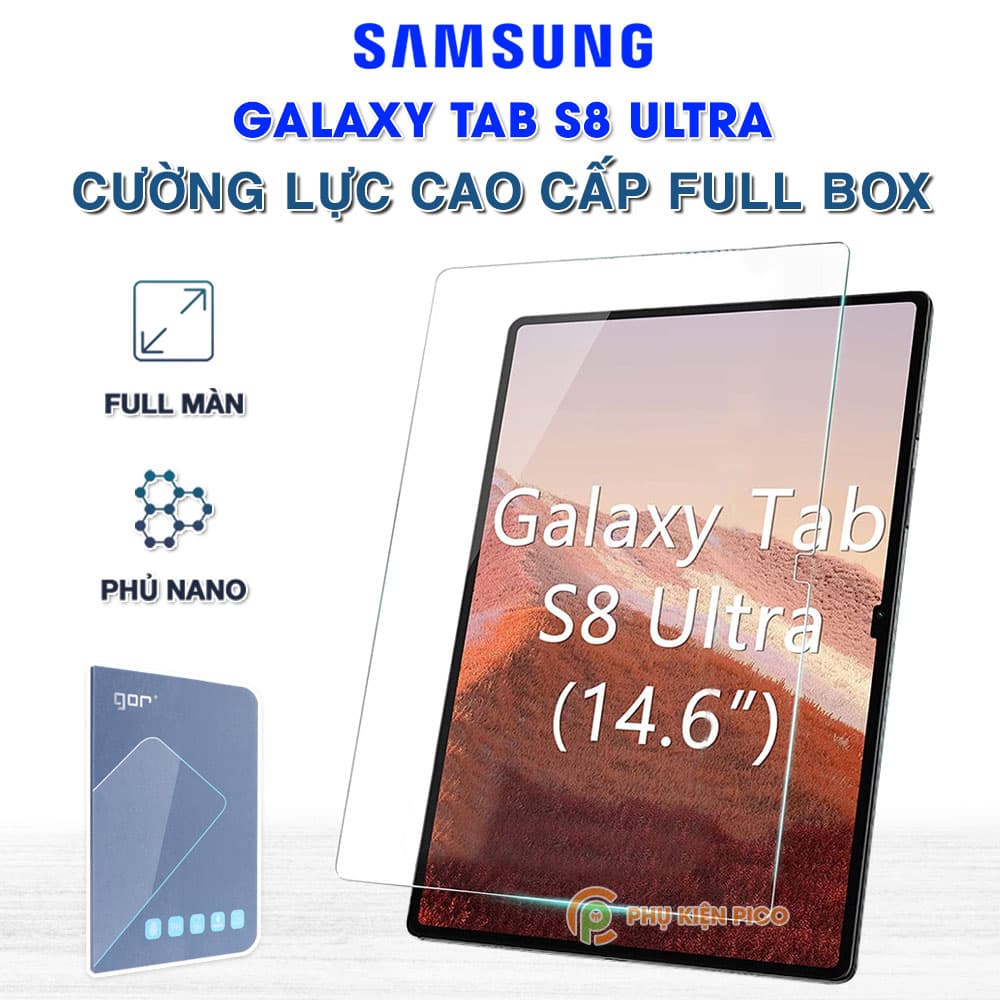 Kính cường lực Samsung Galaxy Tab S8 Ultra full màn hình chính hãng Gor