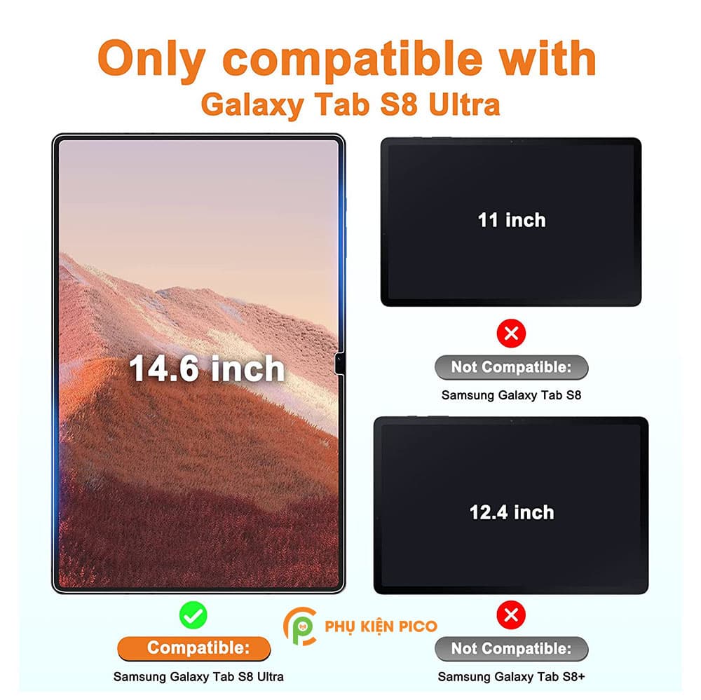 Kính cường lực Samsung Galaxy Tab S8 Ultra full màn hình chính hãng Gor - 8