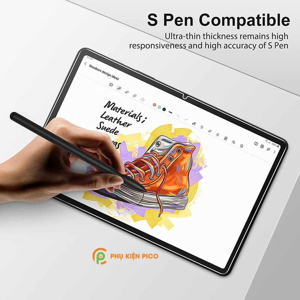 Kính cường lực Samsung Galaxy Tab S8 Plus full màn hình chính hãng Gor - 7