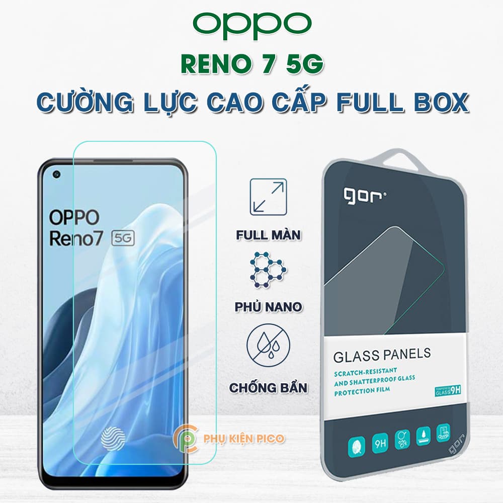 Kính cường lực Oppo Reno 7 5G full màn hình chính hãng Gor