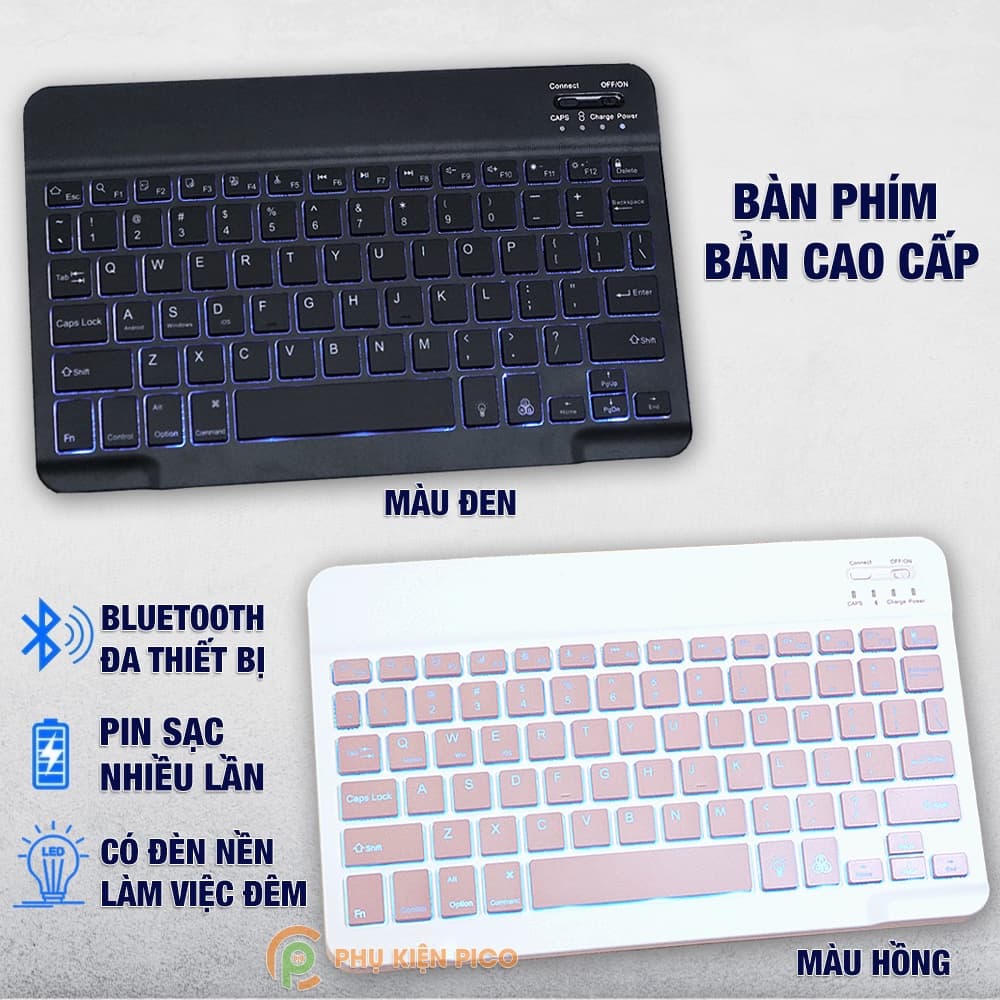 Chuột không dây hồng Bluetooth Wireless máy tính Ipad điện thoại - Bàn phím hồng không dây Bluetooth - 3