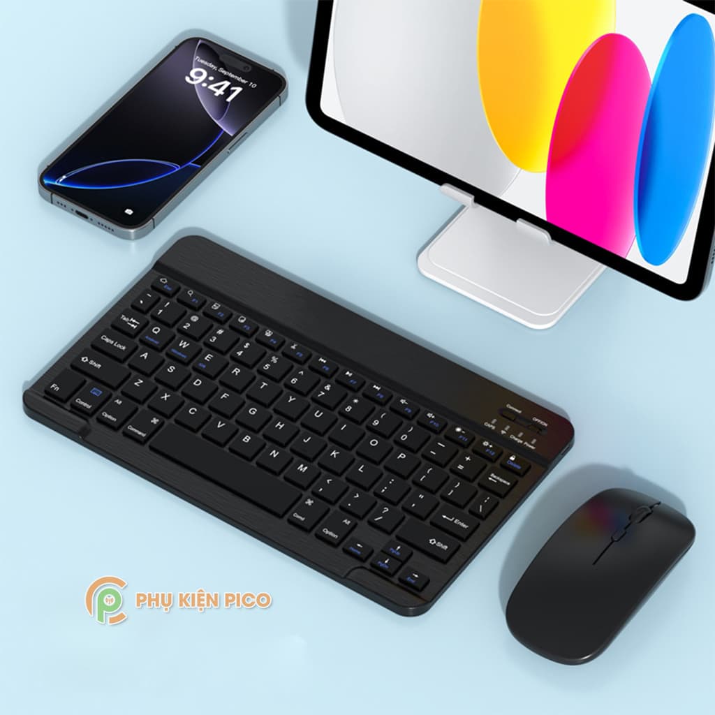 Chuột không dây hồng Bluetooth Wireless máy tính Ipad điện thoại - Bàn phím hồng không dây Bluetooth