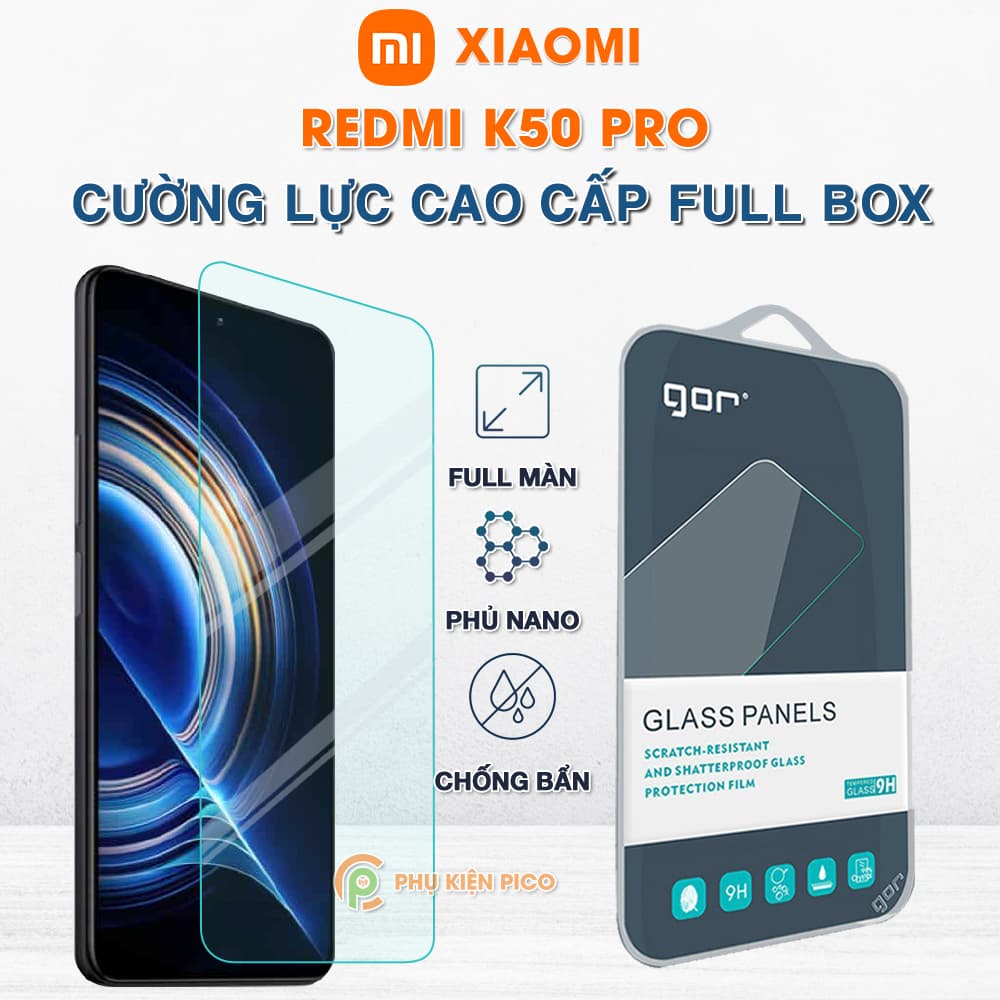 Kính cường lực Xiaomi Redmi K50 Pro full màn hình chính hãng Gor