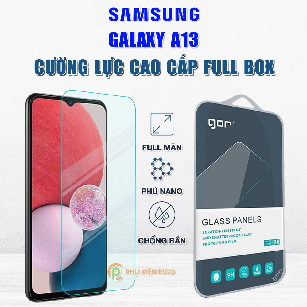 Kính cường lực Samsung Galaxy A13 full màn hình chính hãng Gor phủ nano