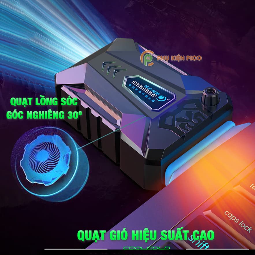 Quạt tản nhiệt laptop Coolcold ICE TROLL magic V3 - Quạt hút gió tản nhiệt máy tính xách tay gaming làm mát cực mạnh - 7