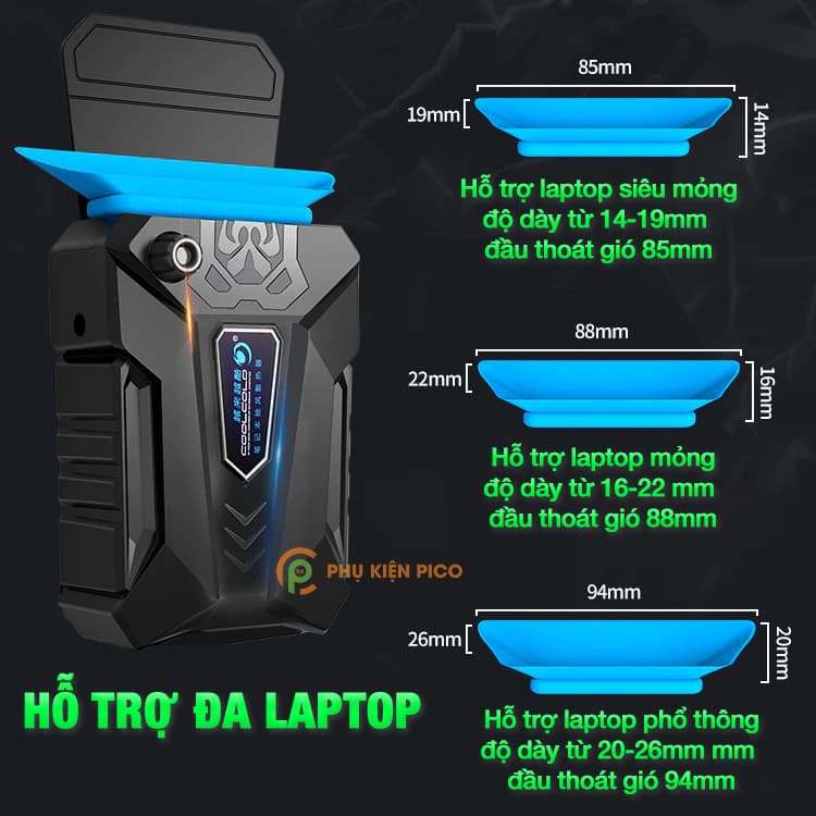 Quạt tản nhiệt laptop Coolcold ICE TROLL magic V3 - Quạt hút gió tản nhiệt máy tính xách tay gaming làm mát cực mạnh - 5