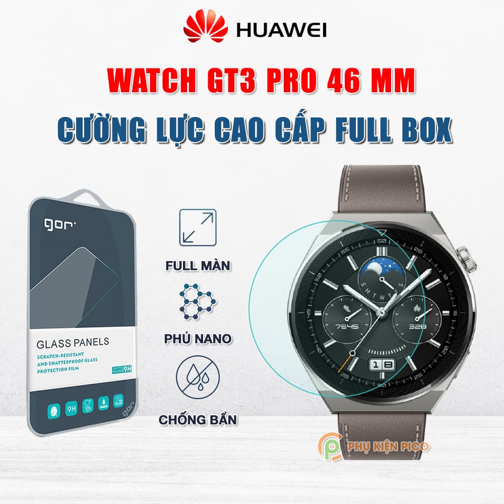 Cường lực đồng hồ Huawei Watch GT3 Pro 46mm full màn hình chính hãng Gor