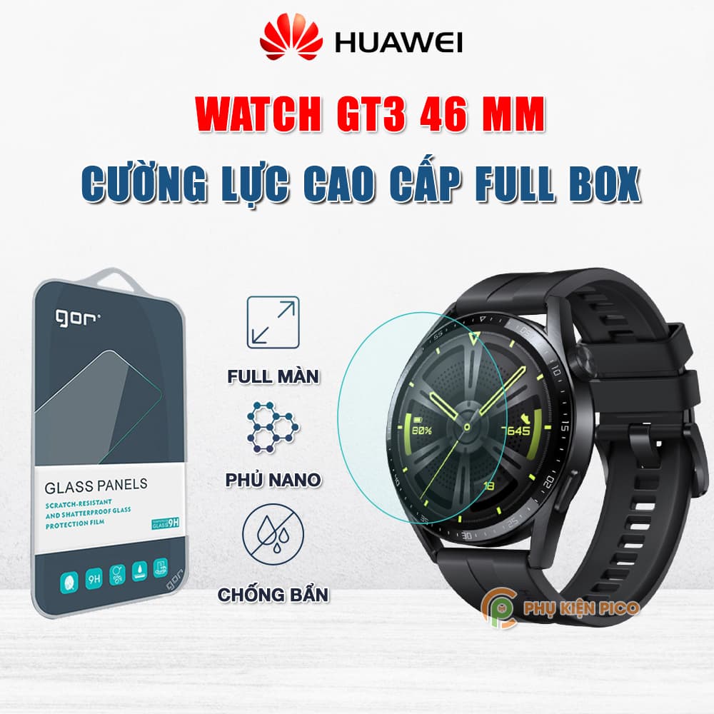 Cường lực đồng hồ Huawei Watch GT3 46mm full màn hình chính hãng Gor
