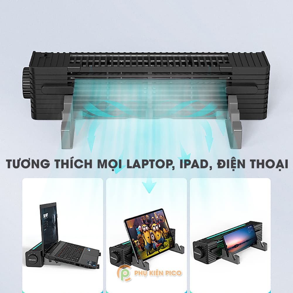 Giá đỡ quạt tản nhiệt Laptop Macbook Surface Book Pro - Đế tản nhiệt Latop máy tính gió mạnh X2 Gaming - 2