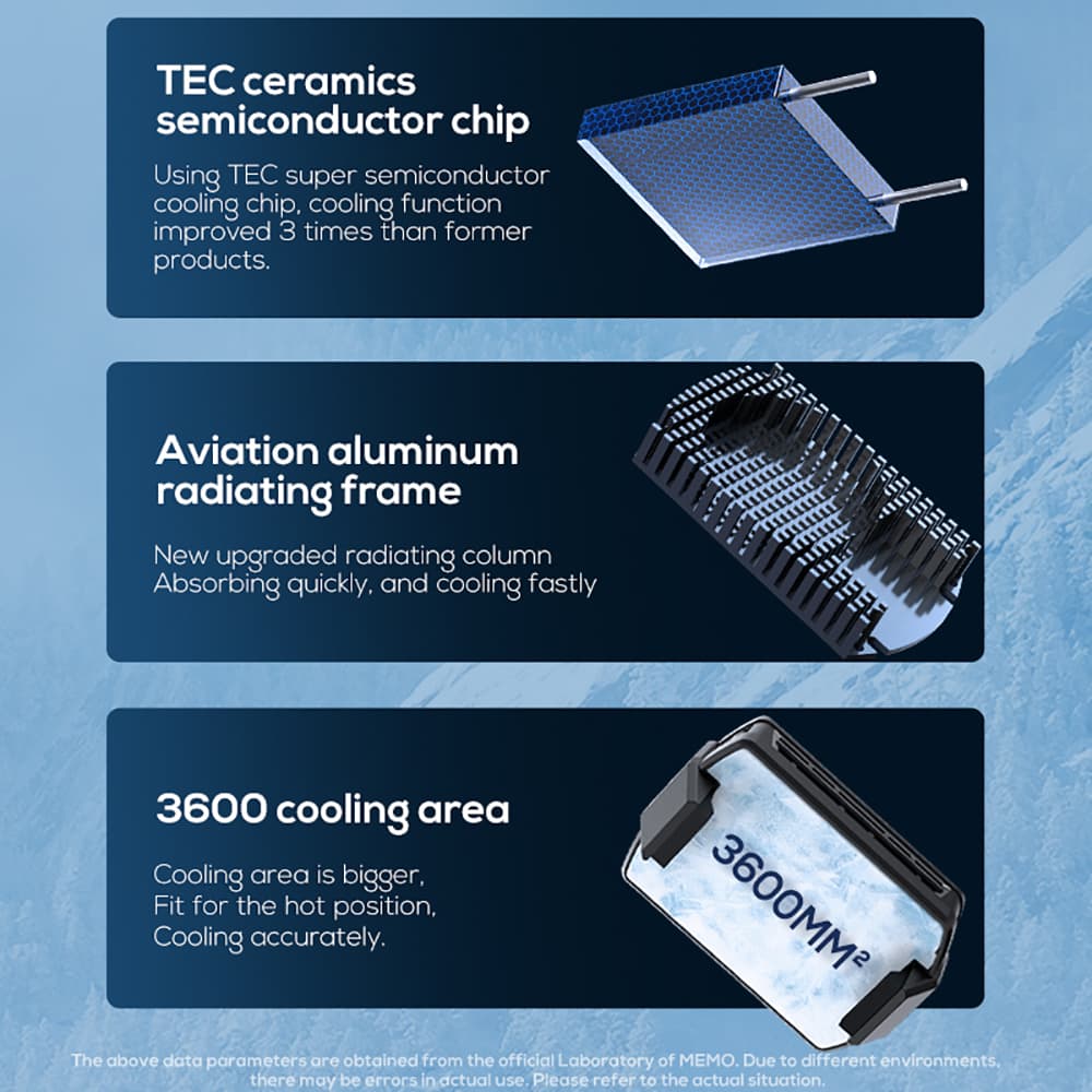 Quạt tản nhiệt điện thoại Memo DL10 Quạt pin 2000mAh màn hình hiển thị nhiệt độ sò lạnh thế hệ mới Led Gaming RGB - 5