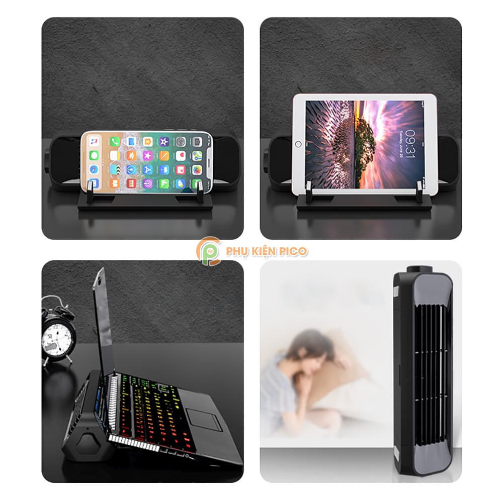 Đế tản nhiệt laptop Gaming - Quạt tản nhiệt Macbook - Giá đỡ laptop Surface Book Pro sức gió mạnh X1 - 2