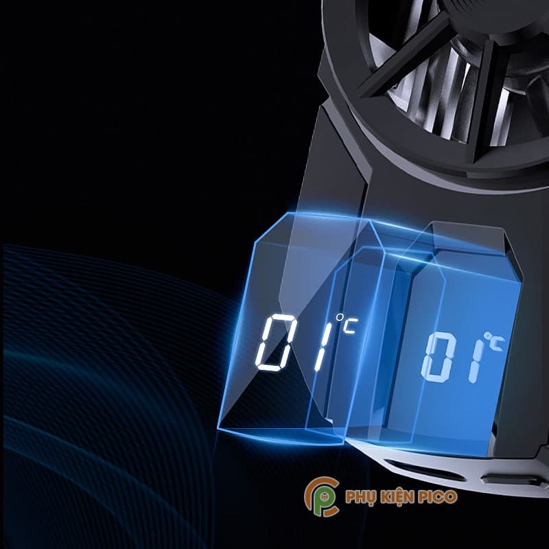 Quạt tản nhiệt điện thoại Memo DLA3 Quạt sò lạnh thế hệ mới màn hình hiển thị nhiệt độ Led Gaming RGB - 8