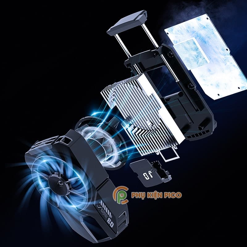 Quạt tản nhiệt điện thoại Memo DLA3 Quạt sò lạnh thế hệ mới màn hình hiển thị nhiệt độ Led Gaming RGB - 4