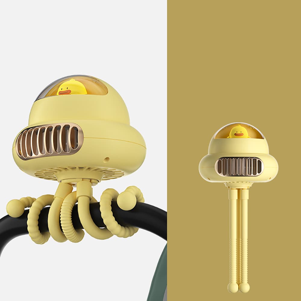 Quạt xe đẩy cho bé - Quạt mini cầm tay bạch tuộc sạc điện không cánh giá rẻ cute - 9