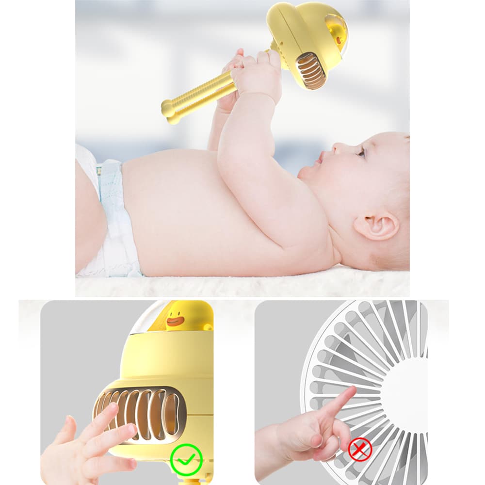 Quạt xe đẩy cho bé - Quạt mini cầm tay bạch tuộc sạc điện không cánh giá rẻ cute - 7
