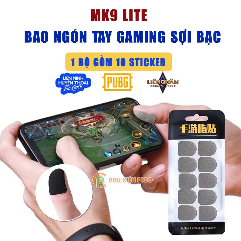 Bao ngón tay chơi game MK9 Lite sợi bạc nguyên chất chống loạn cảm ứng