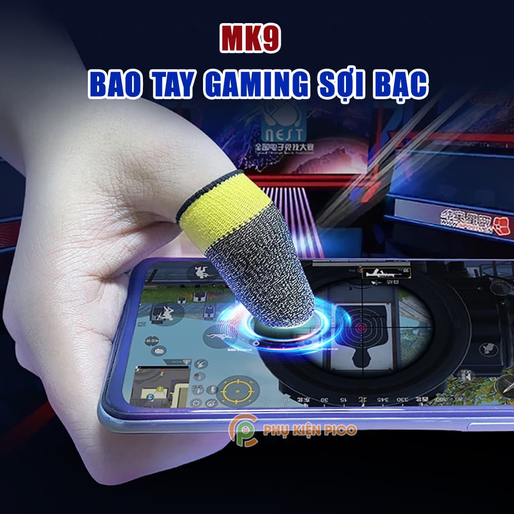 Bao tay chơi game MK9 sợi bạc nguyên chất chống loạn cảm ứng