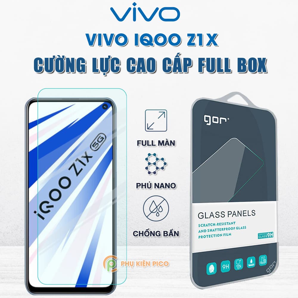 Kính cường lực Vivo iQOO Z1x full màn hình chính hãng Gor phủ nano