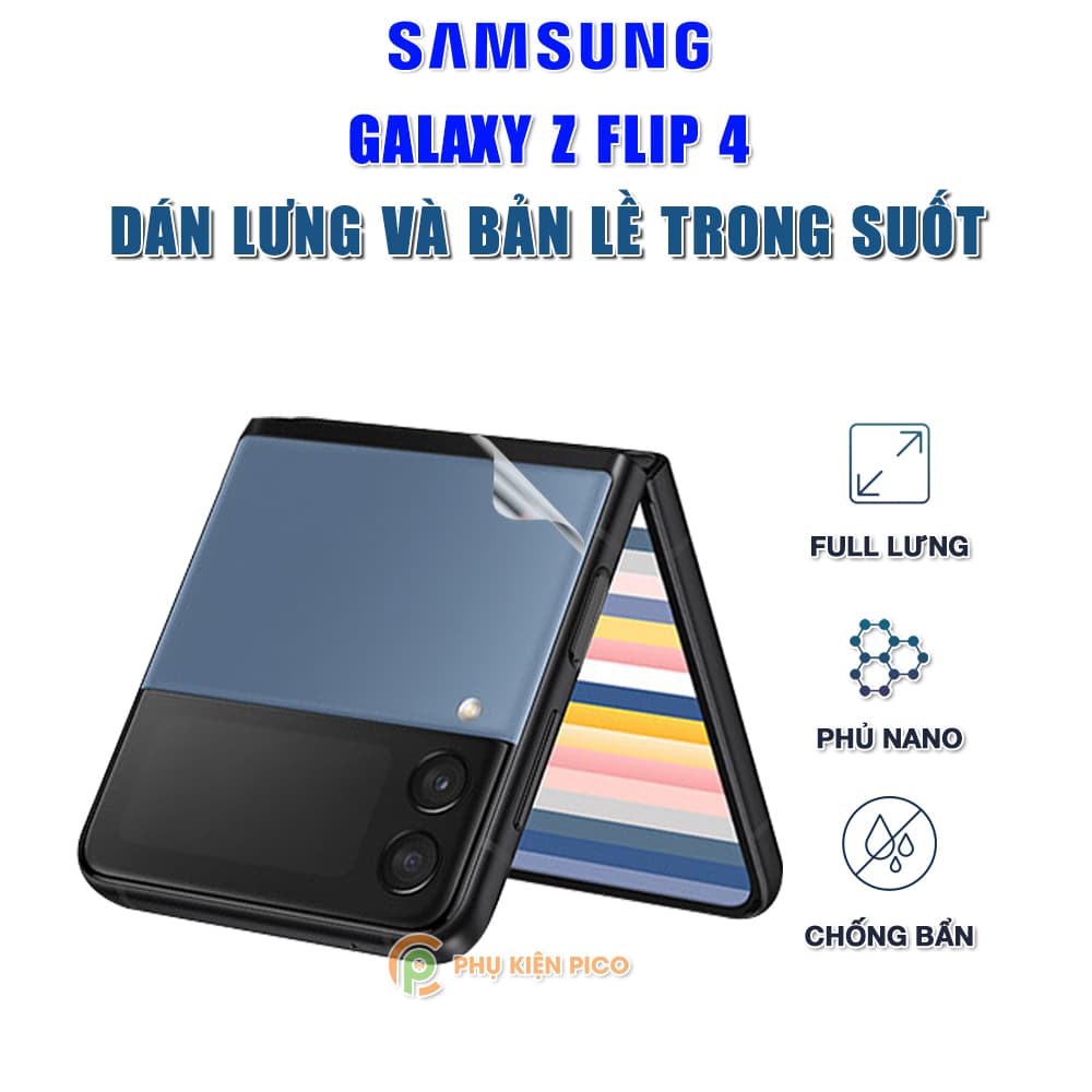 Dán lưng Samsung Galaxy Z Flip 4 5G full bản lề màn phụ PPF cao cấp dẻo trong suốt