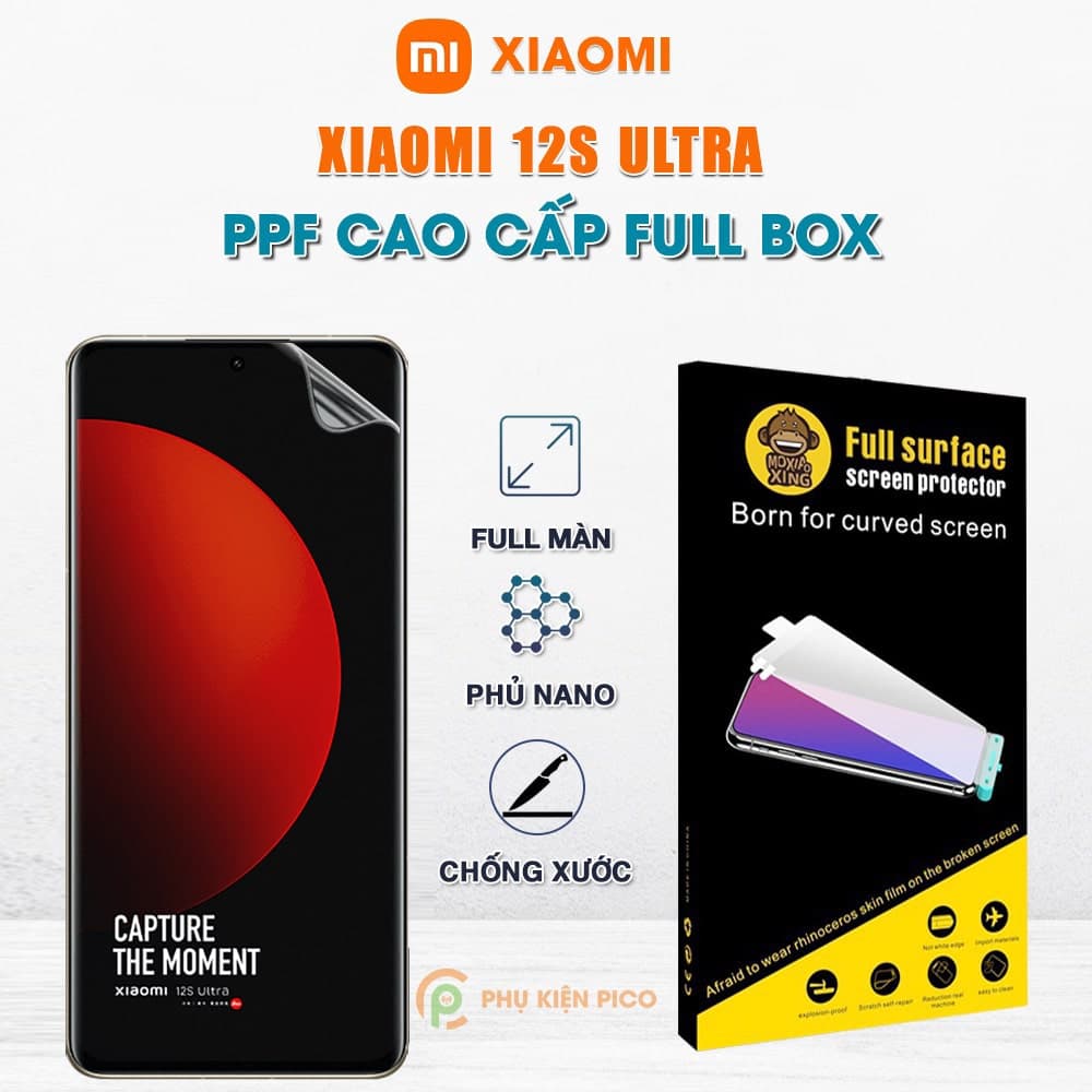 Dán màn hình Xiaomi Mi 12S Ultra full màn hình dẻo trong suốt PPF chính hãng Moxiao Xing