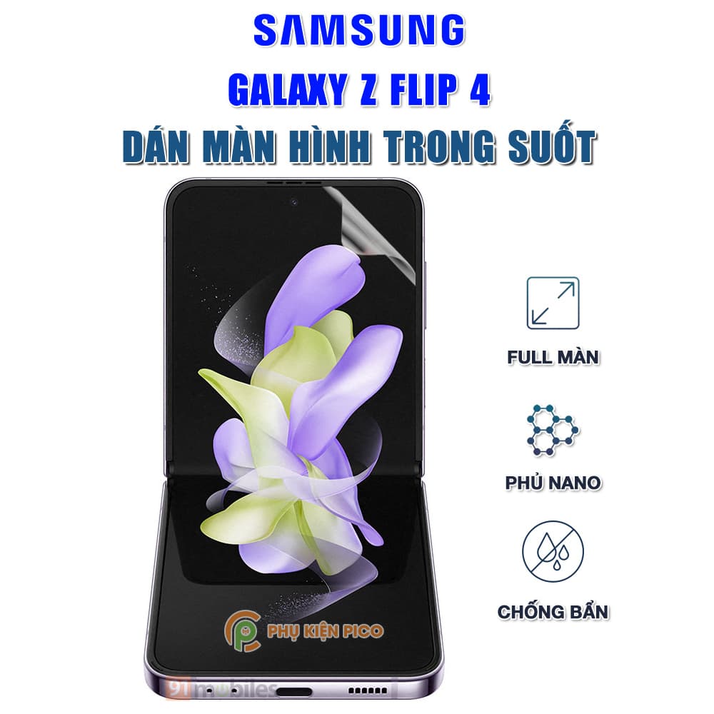 Dán màn hình Samsung Galaxy Z Flip 4 5G dẻo trong suốt PPF tự phục hồi vết xước