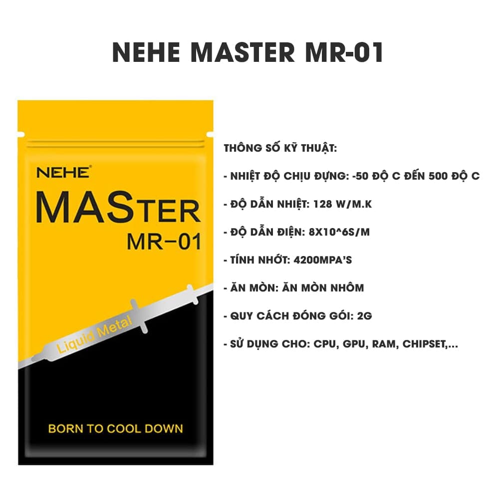 Keo tản nhiệt CPU kim loại lỏng NEHE 128W/mK cao cấp - Kem tản nhiệt máy tính - 4