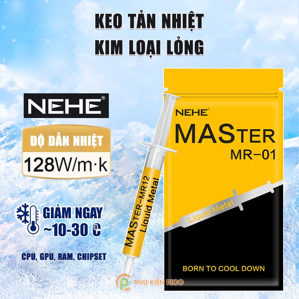Keo tản nhiệt CPU kim loại lỏng NEHE 128W/mK cao cấp - Kem tản nhiệt máy tính