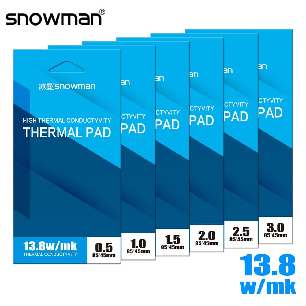 Miếng tản nhiệt cao cấp Thermal Pad SNOWMAN 13.8 W/mk chính hãng tản nhiệt GPU chipset ổ cứng SSD M.2 đối thủ của Gelid - 2