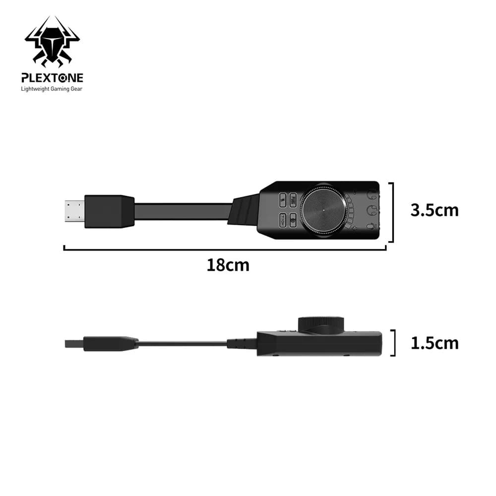 Sound Card 7.1 Plextone GS3 card âm thanh gaming usb sang 3.5mm cổng mic rời chơi PUBG FREE FIRE Liên Quân - 3