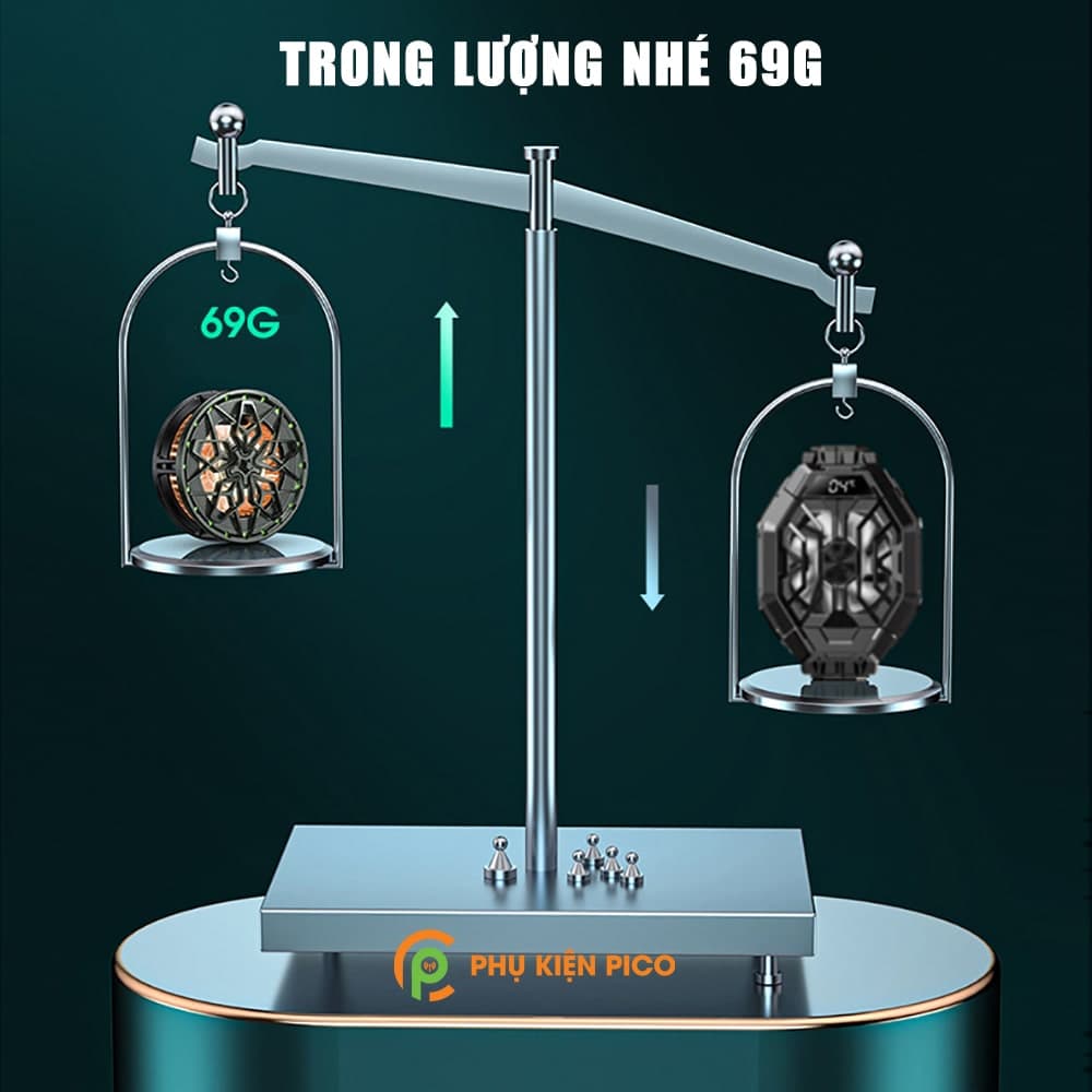 Quạt tản nhiệt điện thoại N6 sò lạnh từ tính 15W tốc độ quạt 7000 vòng/phút Led Halo RGB- Tản nhiệt máy tính bảng N6 - 5