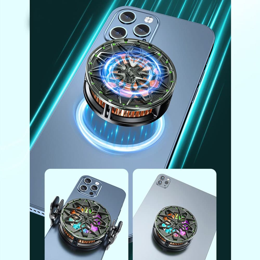 Quạt tản nhiệt điện thoại N6 sò lạnh từ tính 15W tốc độ quạt 7000 vòng/phút Led Halo RGB- Tản nhiệt máy tính bảng N6 - 3